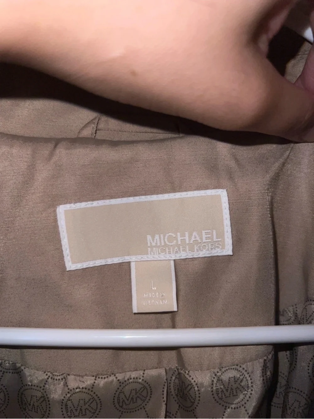 Michael Kors Taupe Double-Breasted Trench Coat